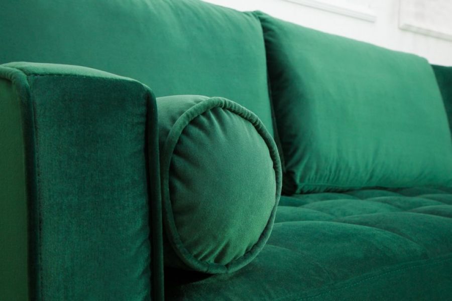 Sofa Narożnik Cozy Velvet aksamitny zielony - Invicta Interior