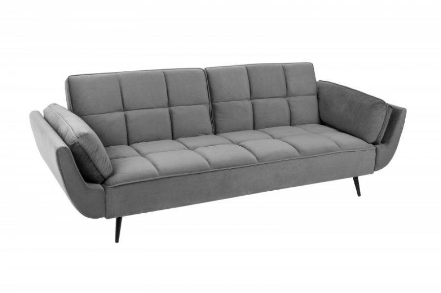 Sofa rozkładana Boutique aksamitna szara - Invicta Interior