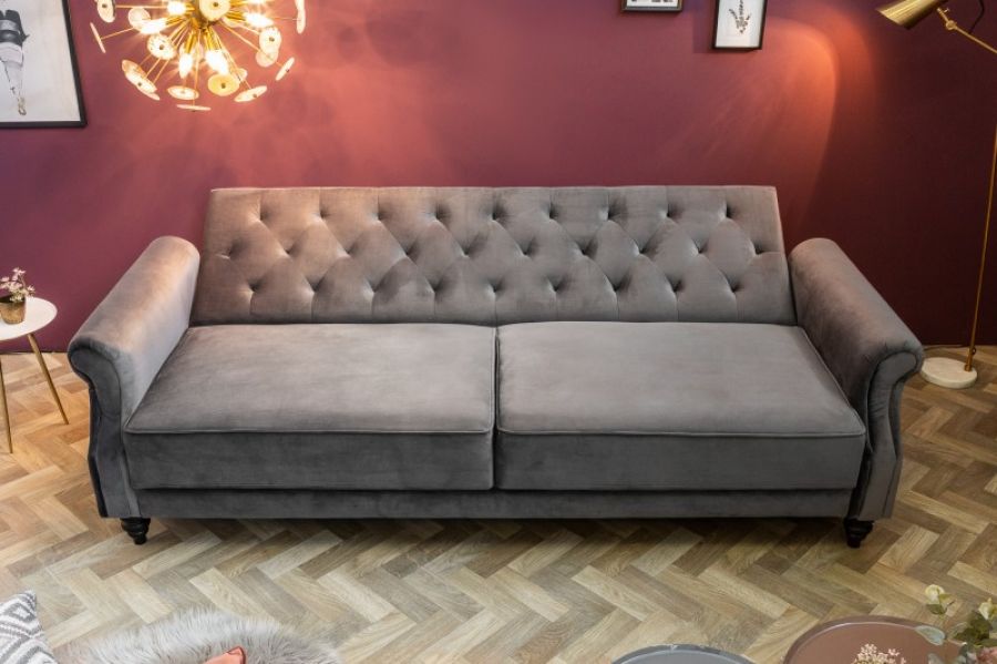 Sofa rozkładana Maison Belle II 220 cm szara   - Invicta Interior