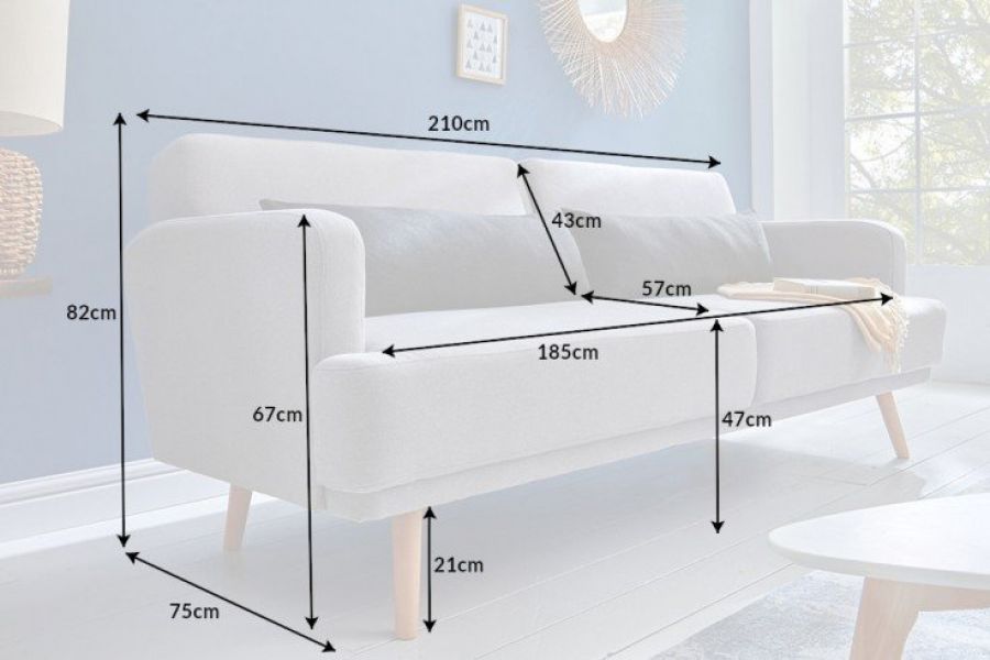 Sofa rozkładana Studio szara - Invicta Interior