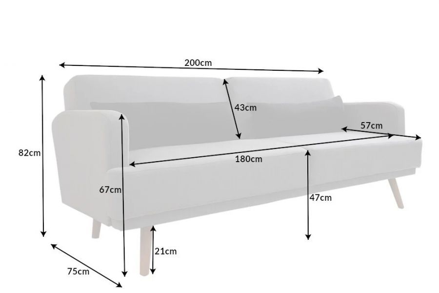 Sofa rozkładana Studio szara - Invicta Interior