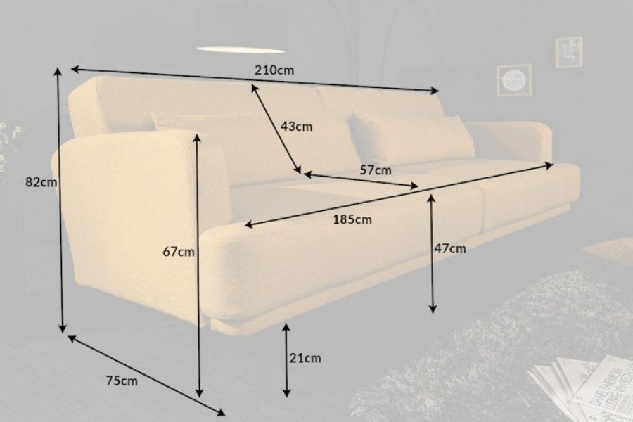 Sofa rozkładana Studio żółta musztardowa - Invicta Interior