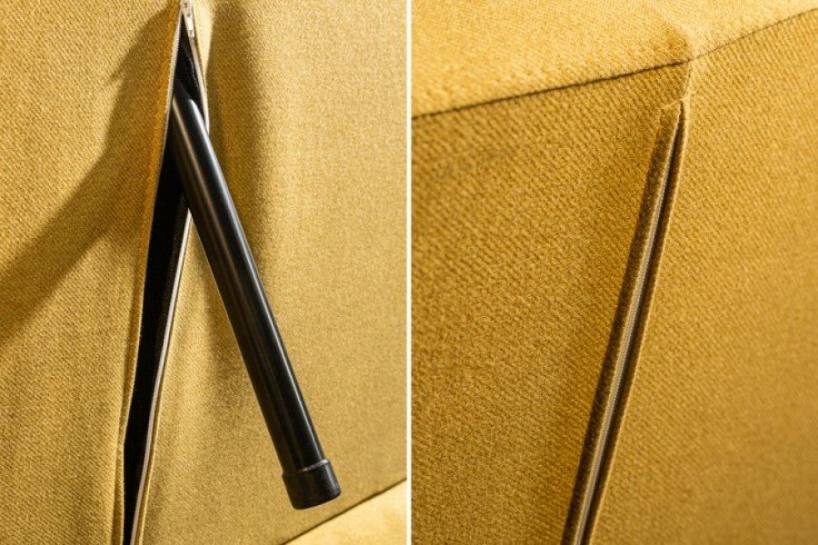 Sofa rozkładana Studio żółta musztardowa - Invicta Interior