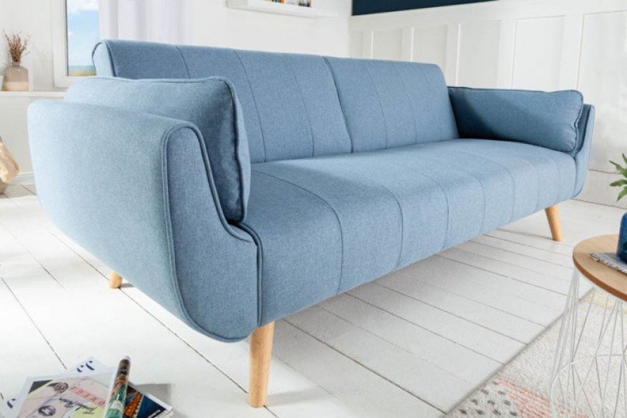 Sofa rozkładana Wersalka Divani niebieska - Invicta Interior