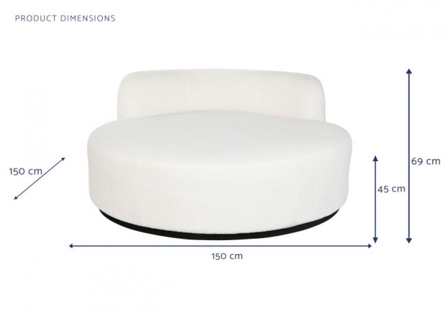 Sofa Teddy future boucle biała 150 cm - Item International