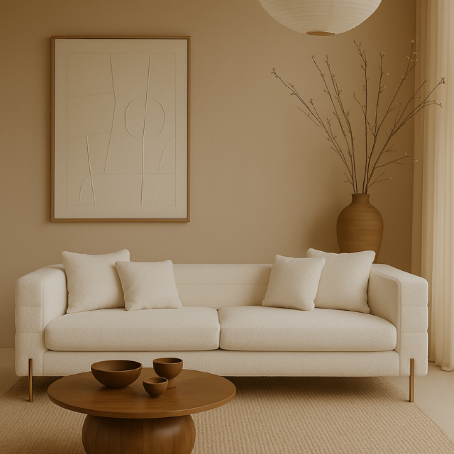 Sofa Teddy future boucle biała 205 cm  - Item International