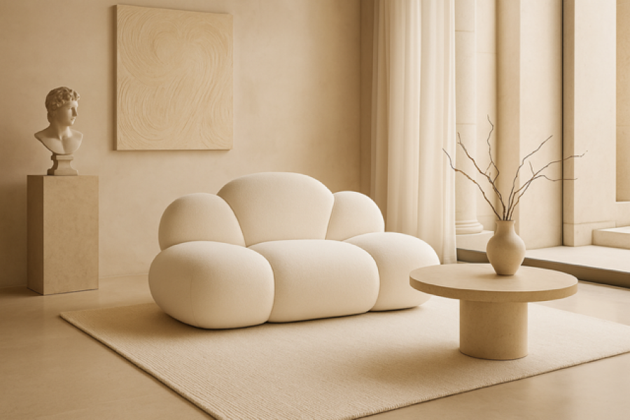 Sofa Teddy future boucle cloud biała - Item International