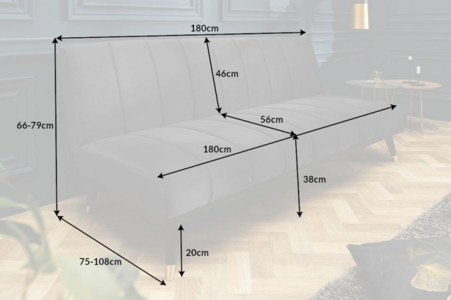 Sofa Wersalka Petit Beaute szara - Invicta Interior