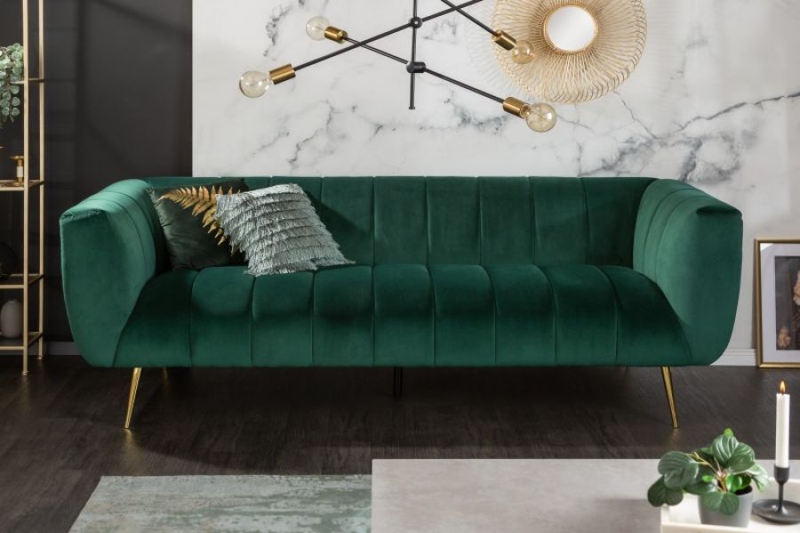 Sofa Noblesse zielona aksamitna - Invicta Interior