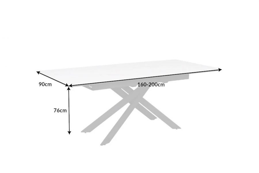 Stół Alpine rozkładany 160-200 cm ceramiczny marmur - Invicta Interior