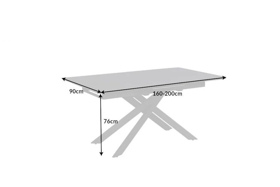 Stół Alpine rozkładany 160-200 cm ceramiczny marmur antracytowy - Invicta Interior