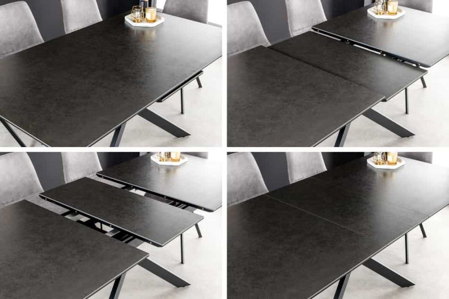 Stół Alpine rozkładany 160-200 cm ceramiczny marmur antracytowy - Invicta Interior