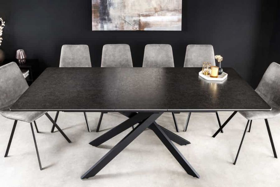 Stół Alpine rozkładany 160-200 cm ceramiczny marmur antracytowy - Invicta Interior