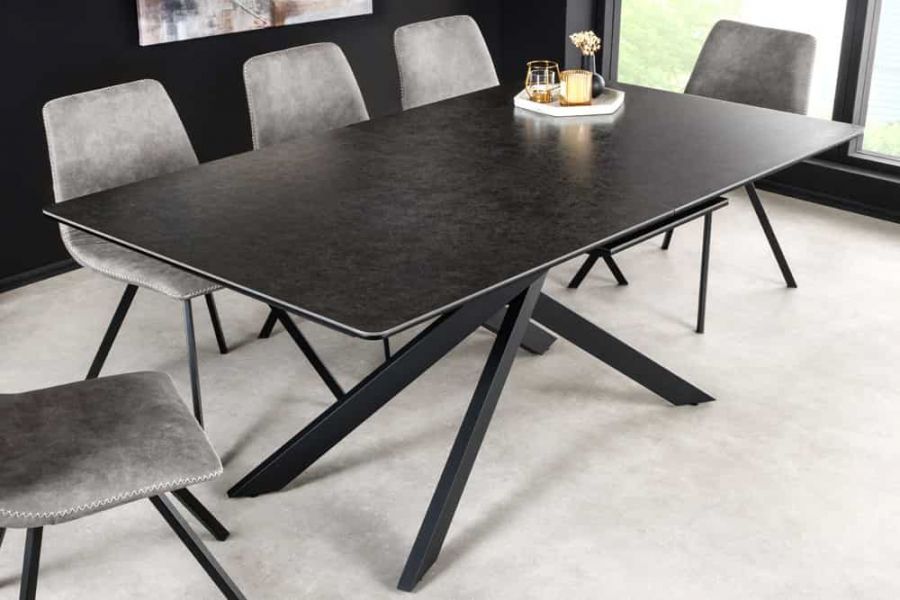 Stół Alpine rozkładany 160-200 cm ceramiczny marmur antracytowy - Invicta Interior