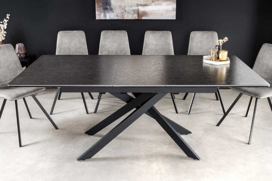 Stół Alpine rozkładany 160-200 cm ceramiczny marmur antracytowy - Invicta Interior