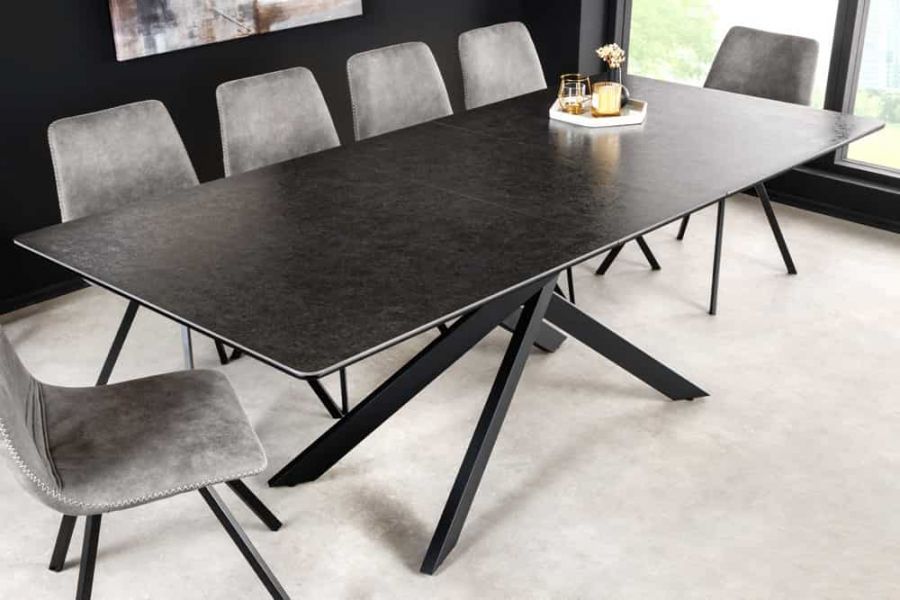 Stół Alpine rozkładany 160-200 cm ceramiczny marmur antracytowy - Invicta Interior