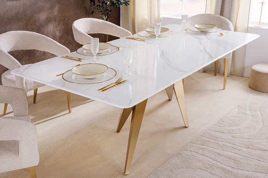 Stół Art Living 200 cm biały marmur  - Invicta Interior