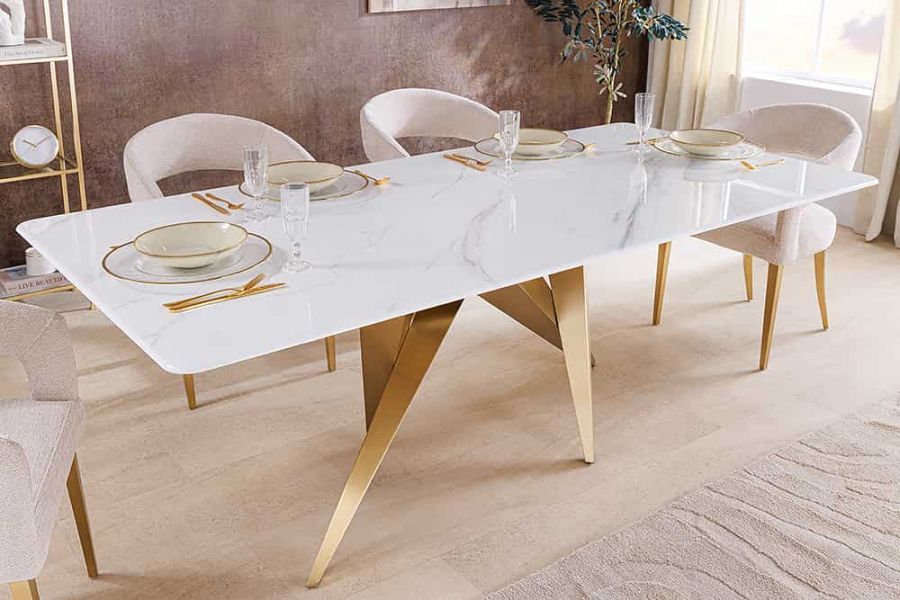 Stół Art Living 200 cm biały marmur  - Invicta Interior