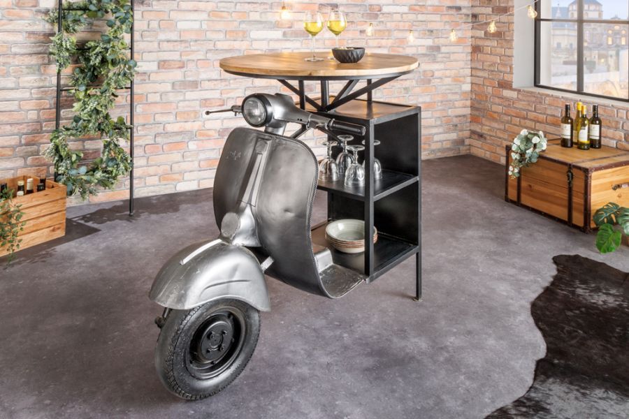 Stół barowy barek Scooter 115 cm Upcycling - Invicta Interior