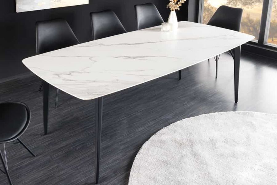 Stół ceramiczny Milano 180 cm biały marmur  - Invicta Interior