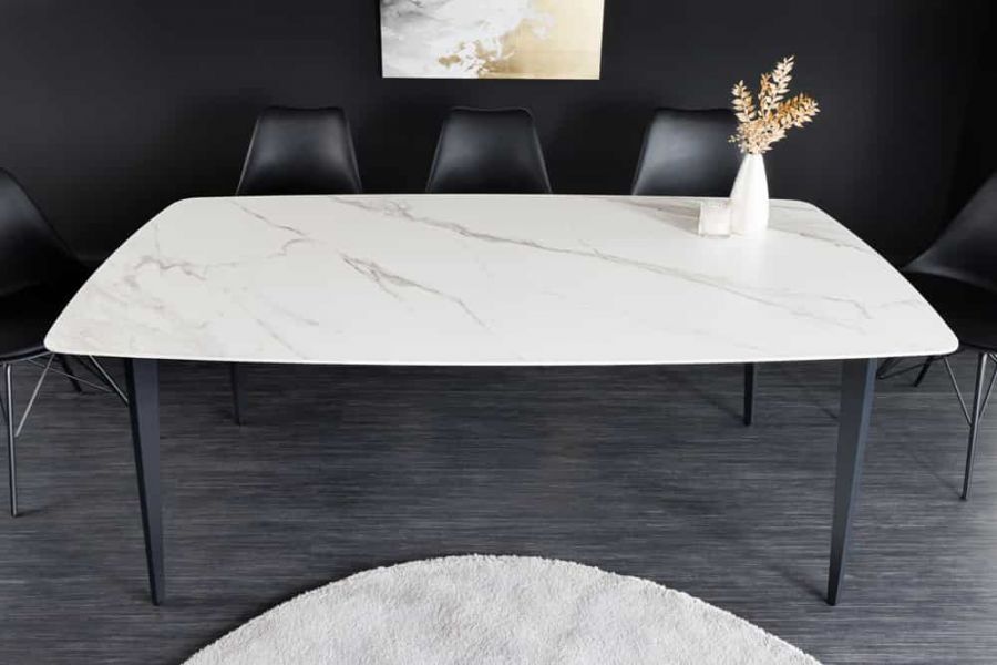 Stół ceramiczny Milano 180 cm biały marmur  - Invicta Interior