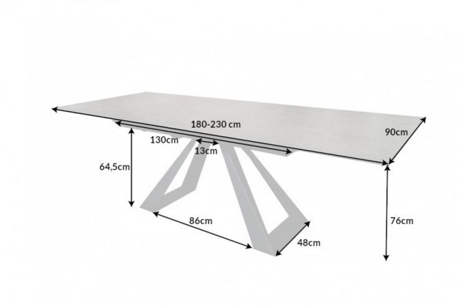 Stół Concord rozkładany 180-230cm ceramiczny antracyt - Invicta Interior
