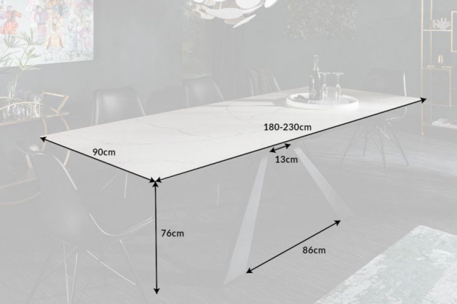 Stół Concord rozkładany 180-230 cm marmur - Invicta Interior