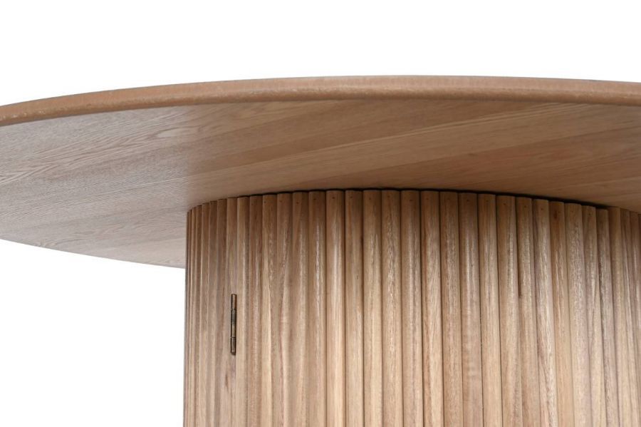 Stół Cubby okrągły z lamelami z ukrytym schowkiem