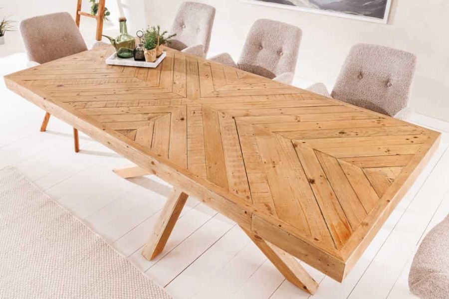 Stół drewniany Mosaik drewno natur 160 cm - Invicta Interior