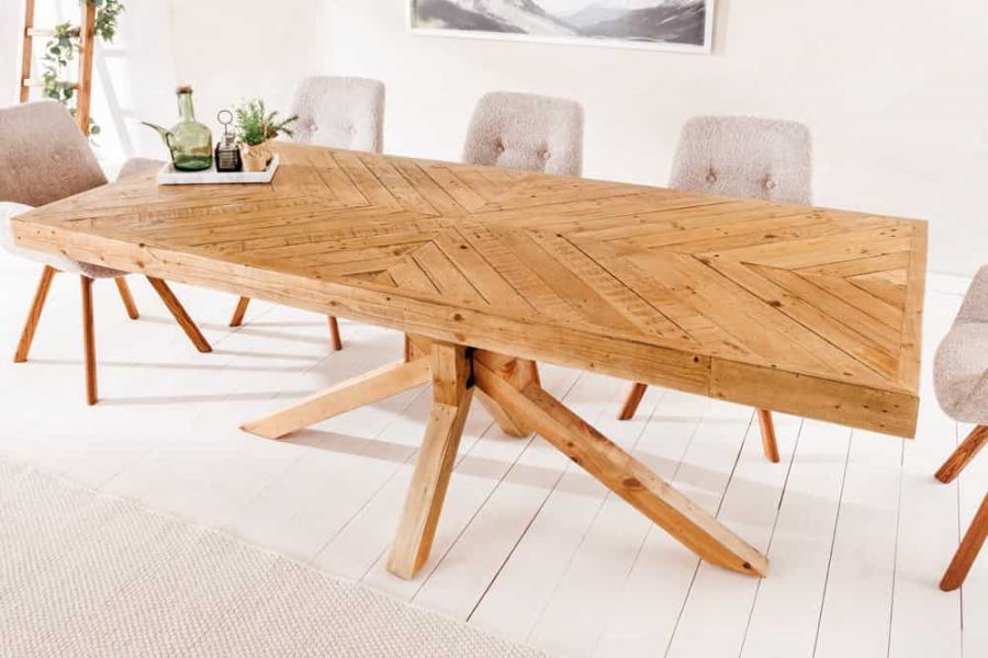 Stół drewniany Mosaik drewno natur 160 cm - Invicta Interior