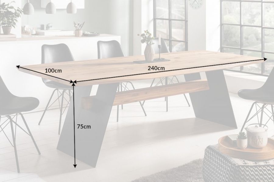 Stół Grand Oak 240cm drewniany - Invicta Interior