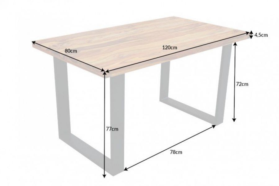 Stół Iron Craft 120 cm drewniany sheesham  - Invicta Interior