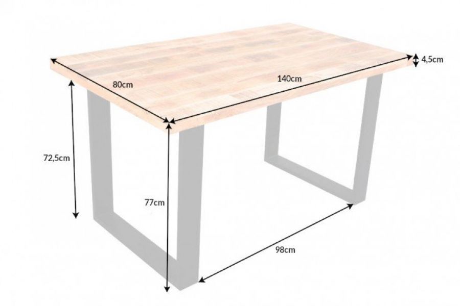 Stół Iron Craft 140 cm drewniany mango - Invicta Interior