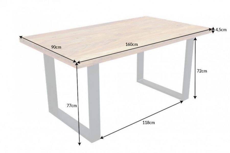 Stół Iron Craft 160 cm drewniany sheesham  - Invicta Interior