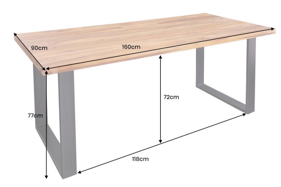 Stół Iron Craft 160 cm drewniany sheesham - Invicta Interior