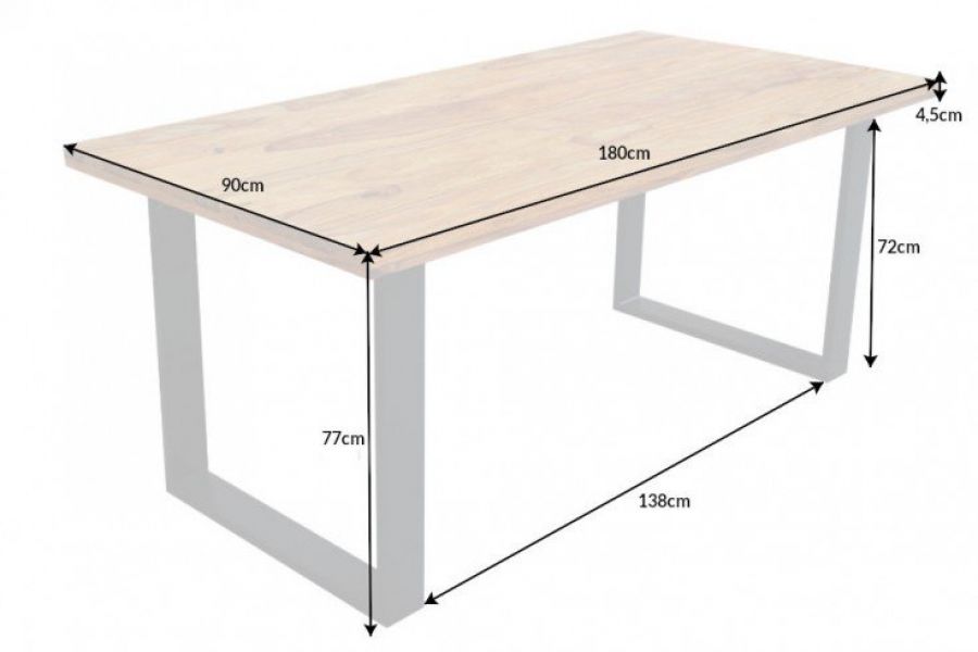 Stół Iron Craft 180 cm drewniany sheesham  - Invicta Interior