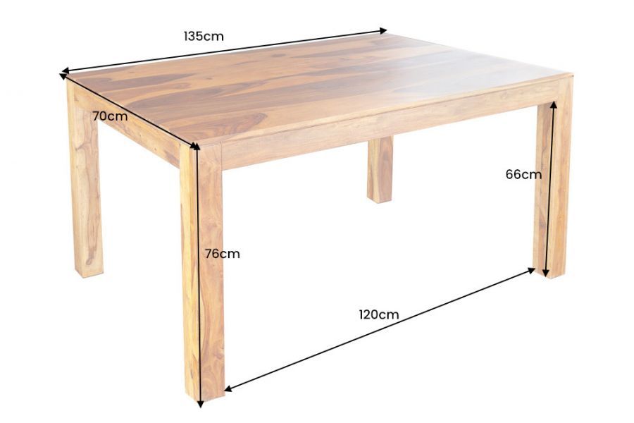 Stół Lagos drewniany 135 cm  - Invicta Interior