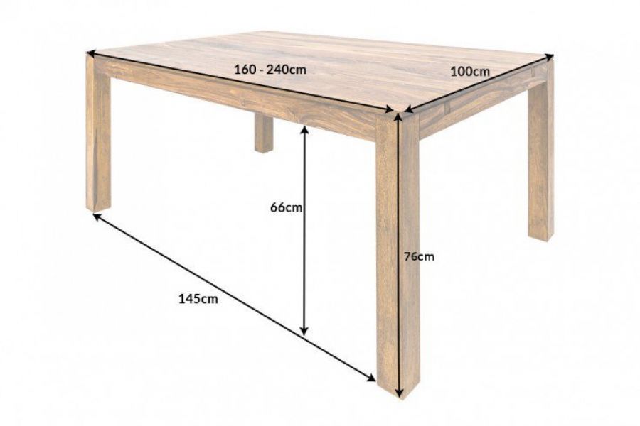 Stół Lagos drewniany rozkładany 160-240 cm  - Invicta Interior