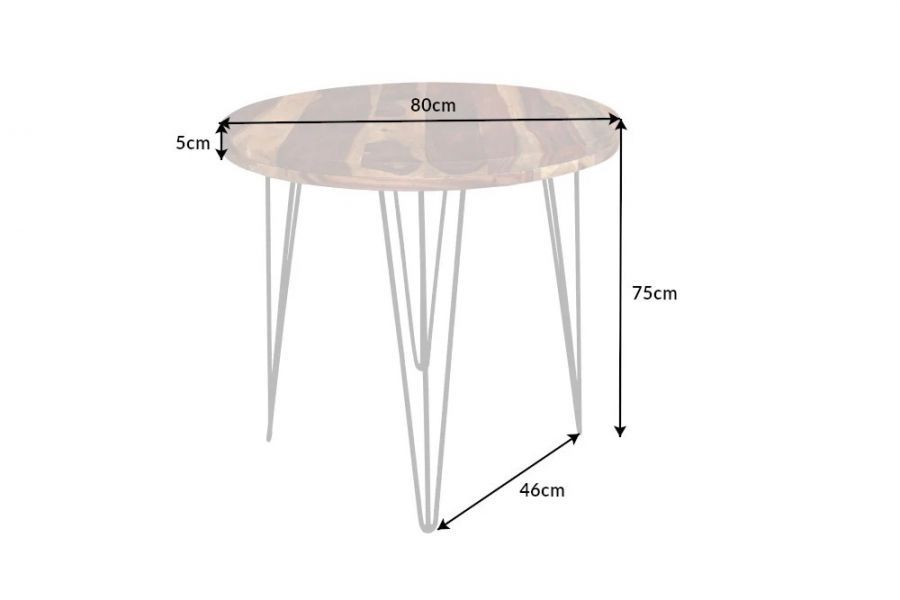 Stół Makassar drewniany okrągły 80 cm - Invicta Interior