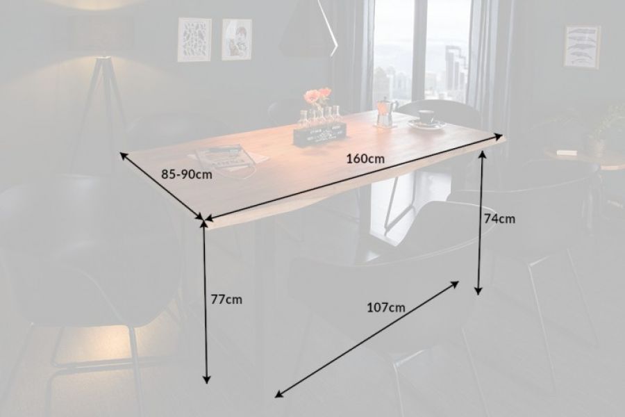 Stół Mammut 160cm drewno akacjowe 26mm - Invicta Interior