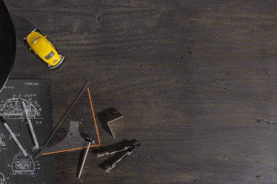 Stół Mammut industrialny 220 cm drewno akacjowe szare - Invicta Interior
