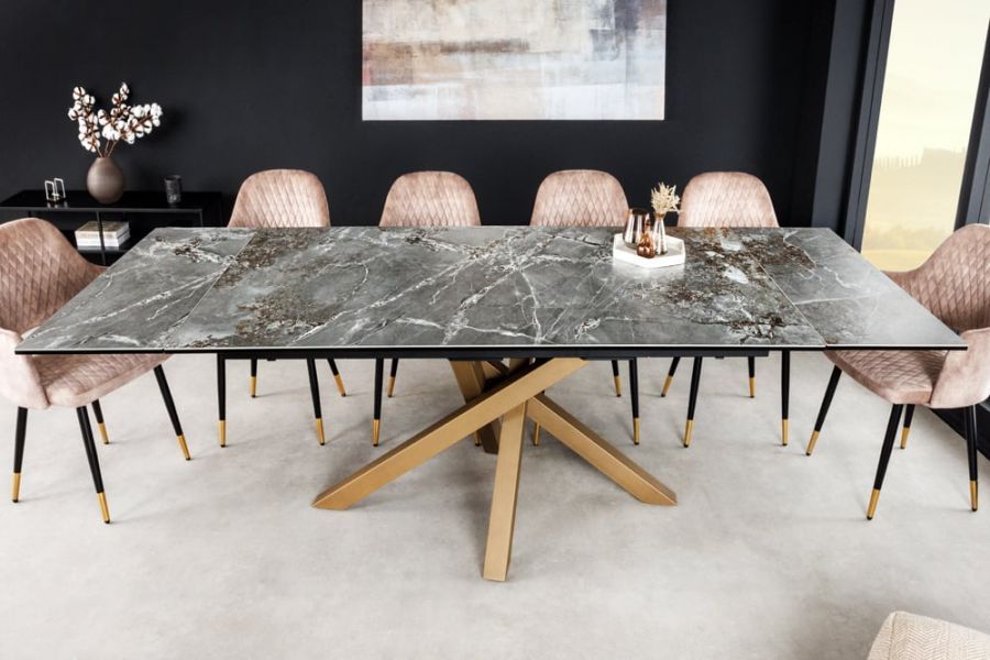 Stół Marvelous rozkładany 180-220-260 cm ceramiczny marmur szary - Invicta Interior