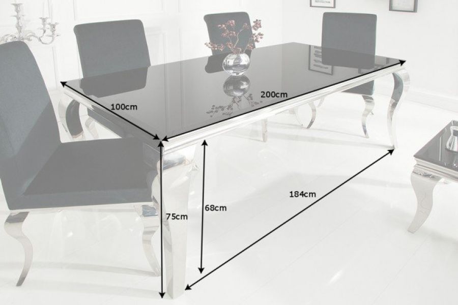 Stół Modern Barock 200 cm czarny - Invicta Interior