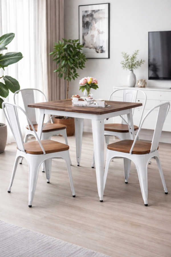 Stół Montmartre industrial look biały