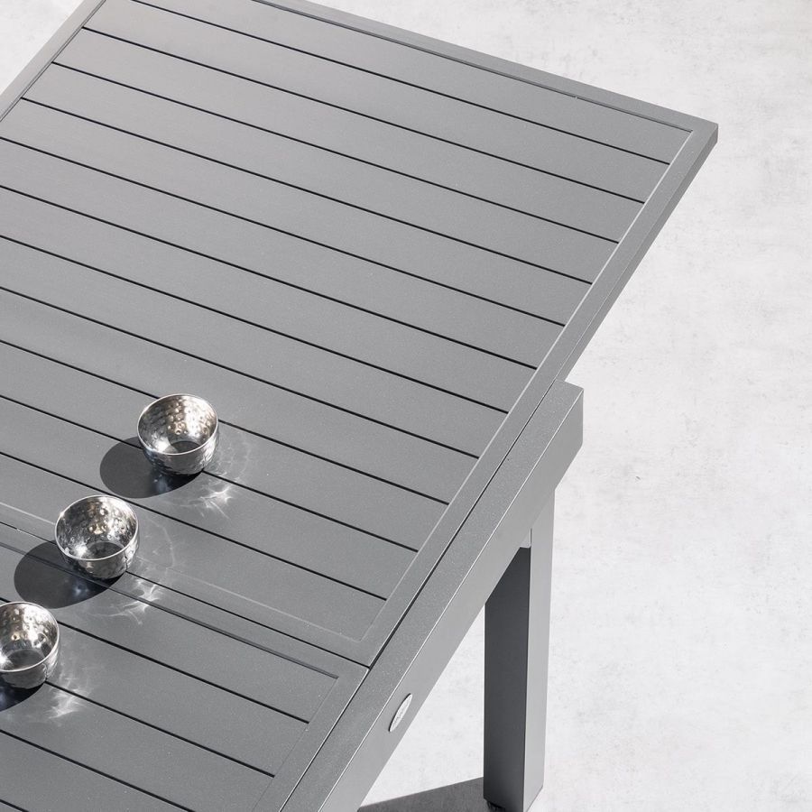 Stół ogrodowy aluminiowy rozkładany 90-180 cm grafitowy antracytowy