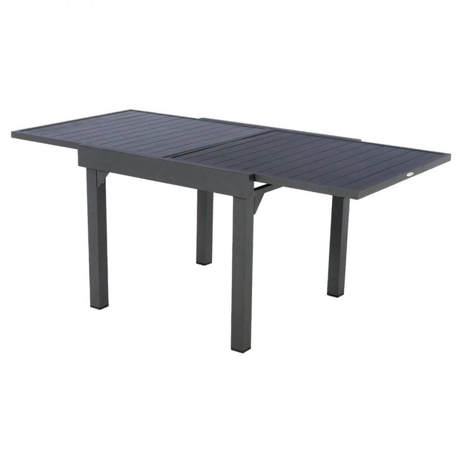 Stół ogrodowy aluminiowy rozkładany 90-180 cm grafitowy antracytowy - Atmosphera