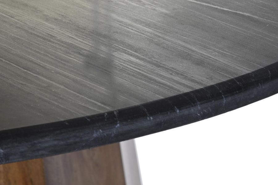 Stół okrągły 120 cm drewno mango czarny blat - Item International