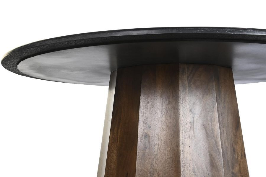 Stół okrągły 120 cm drewno mango czarny blat - Item International