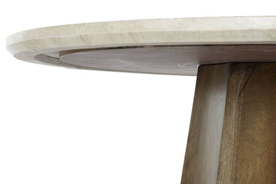 Stół okrągły 120 cm drewno mango jasny blat