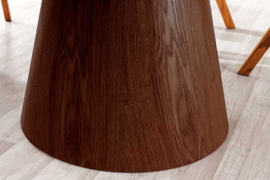 Stół okrągły drewniany Marmur Unique brązowy  - Invicta Interior